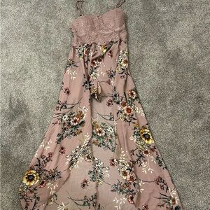 One piece, shorts under flowy over lay